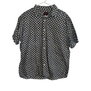 UNTUCKit Larz Blue Patterned Short Sleeve Button Down Shirt Size XXL